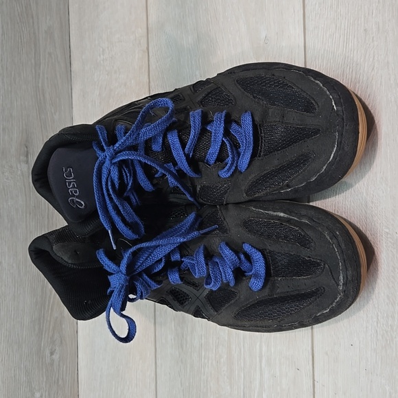 Asics Mens Matflex J306N Black& Blue High-Top Athletic Sneakers Shoes Sz 12 - Picture 4 of 11